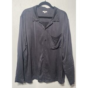 Lunya 100% Silk Sleeping Shirt Men's Size‎ XL Navy Color